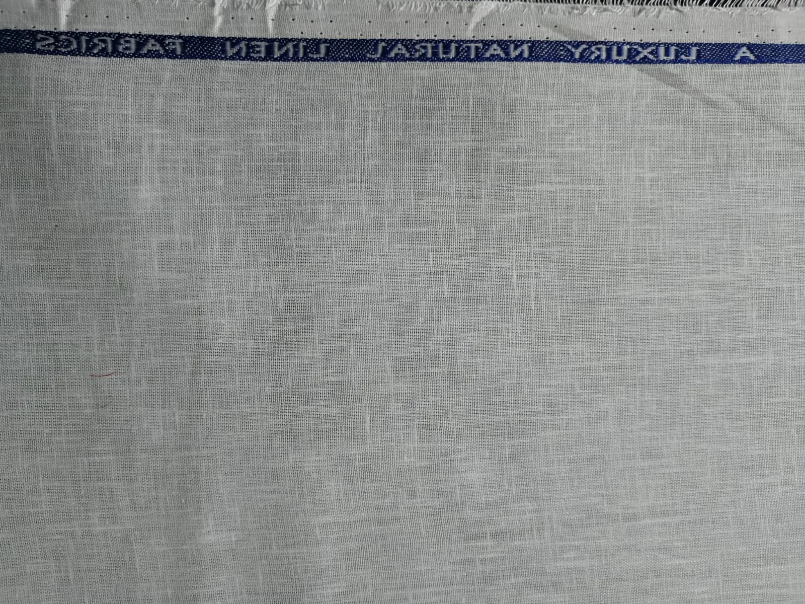 100% linen Fusion Fabric With Bamboo Slubs White colour 58" wide [12764]