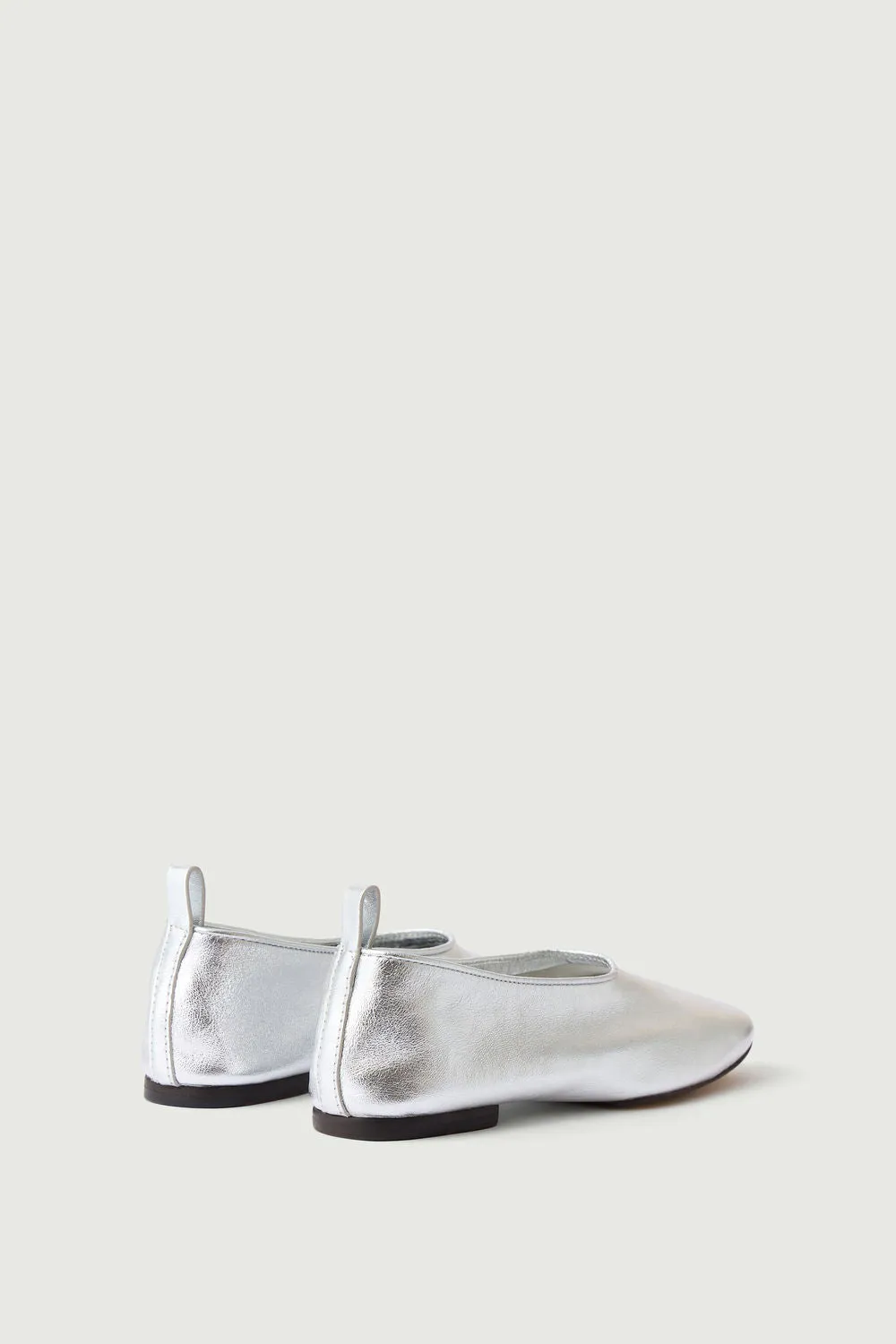 Bala Silver Leather Ballet Shoes