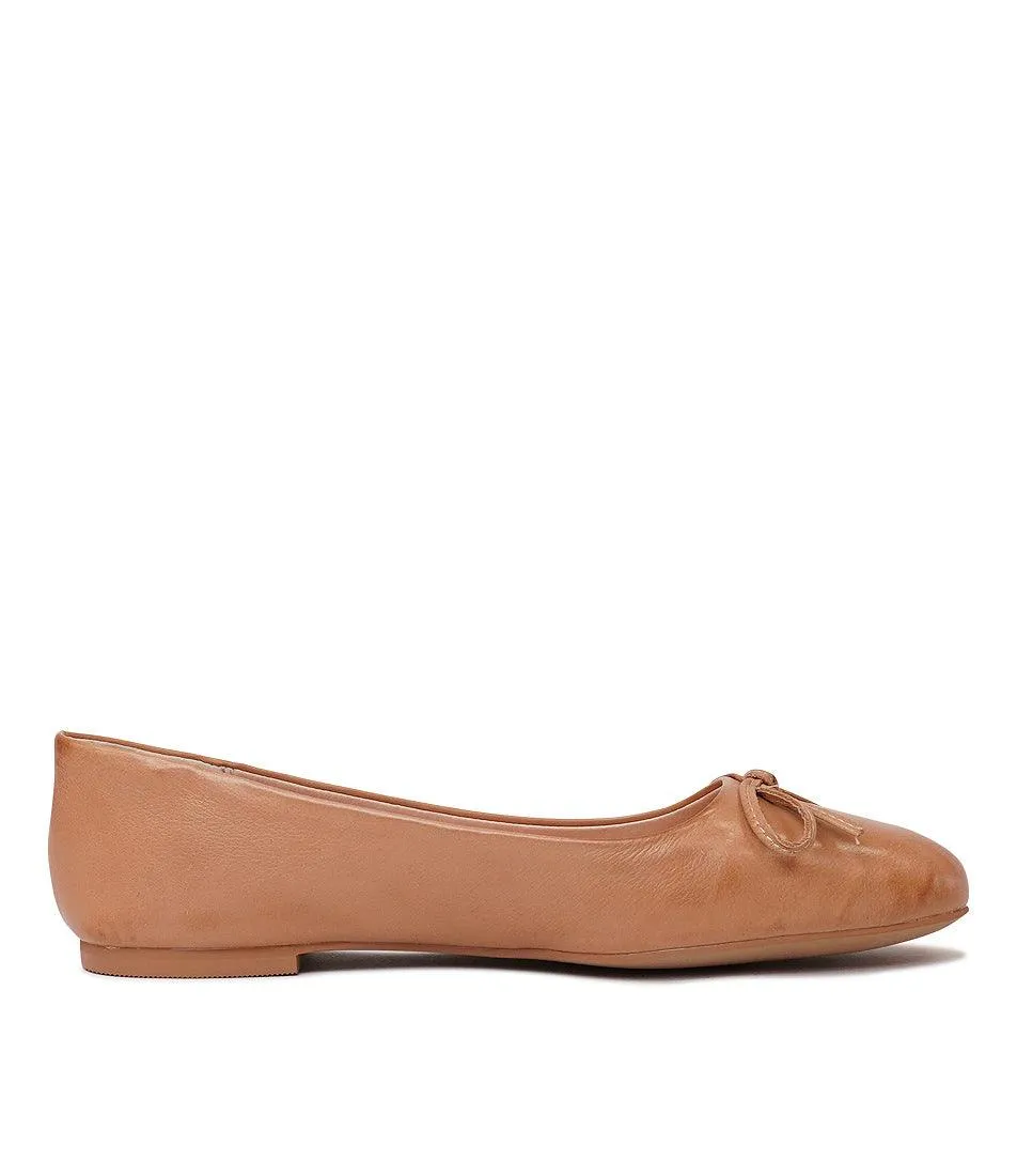 Ballerina Dark Tan Leather Ballet Flats