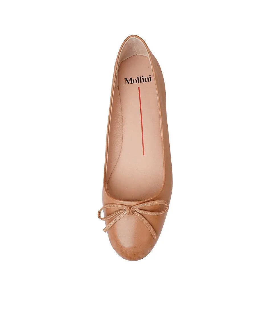 Ballerina Dark Tan Leather Ballet Flats