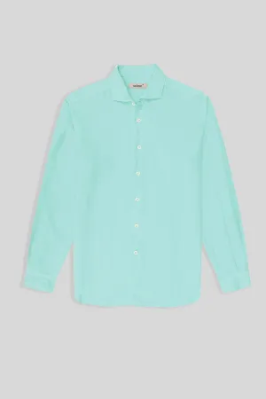 basic linen shirt aquamarine