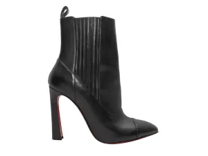 Black Christian Louboutin Pointed-Toe Heeled Ankle Boots Size 38.5