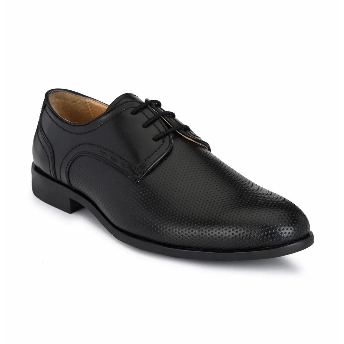 Black Dotted Derby Shoes