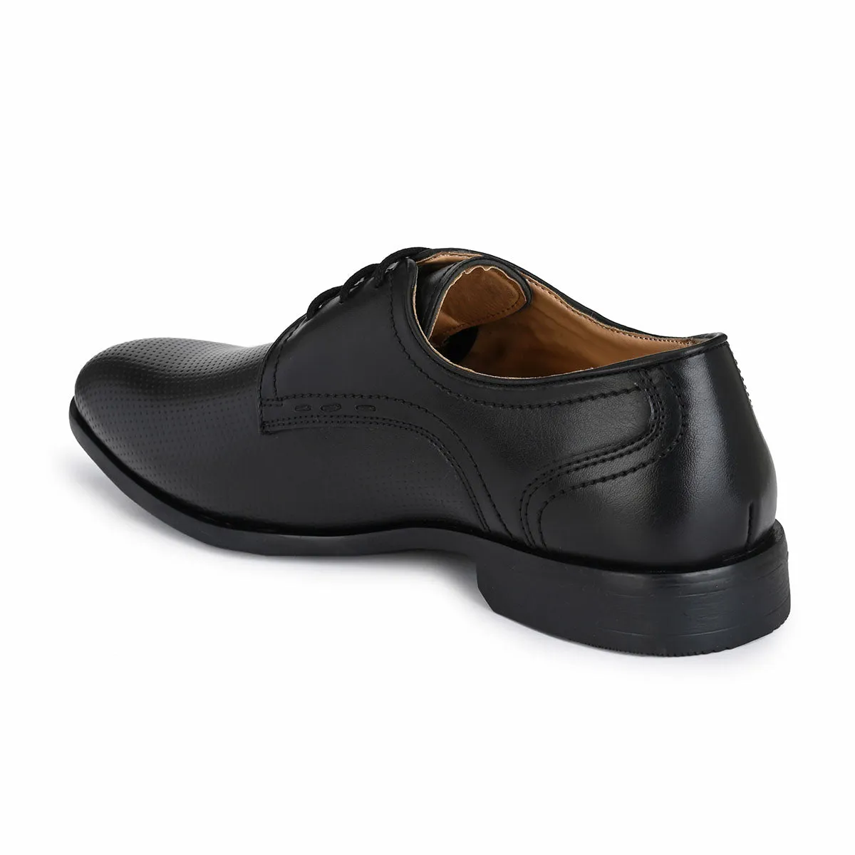 Black Dotted Derby Shoes