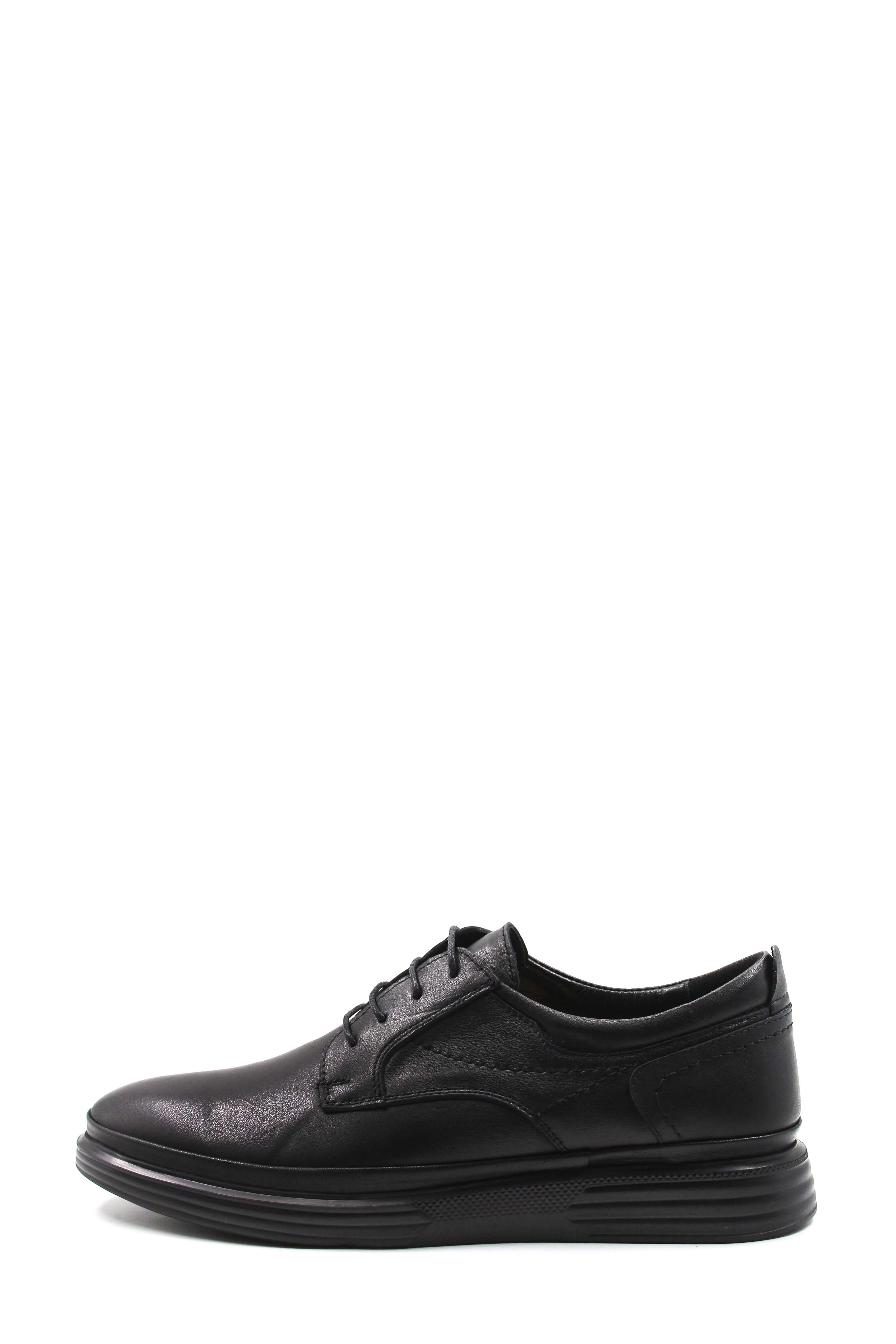 Black Leather Casual Derby Shoes-Wessi