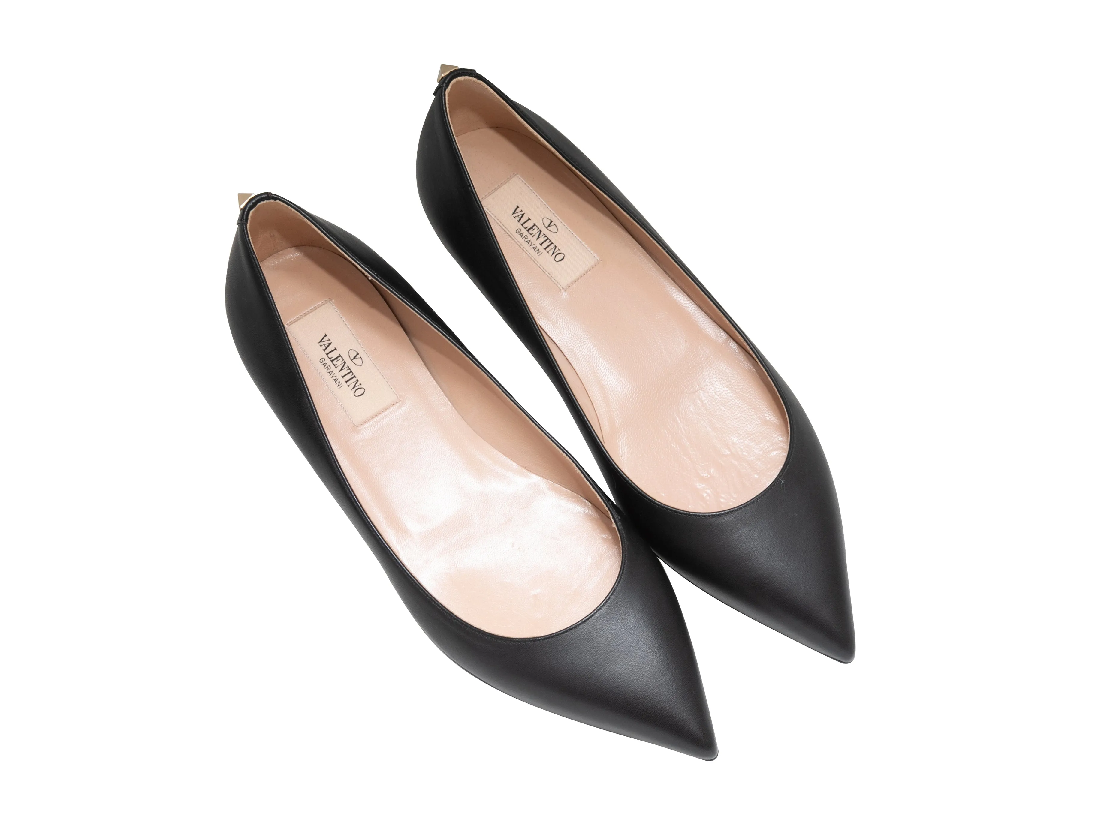 Black Valentino Pointed-Toe Ballet Flats Size 37