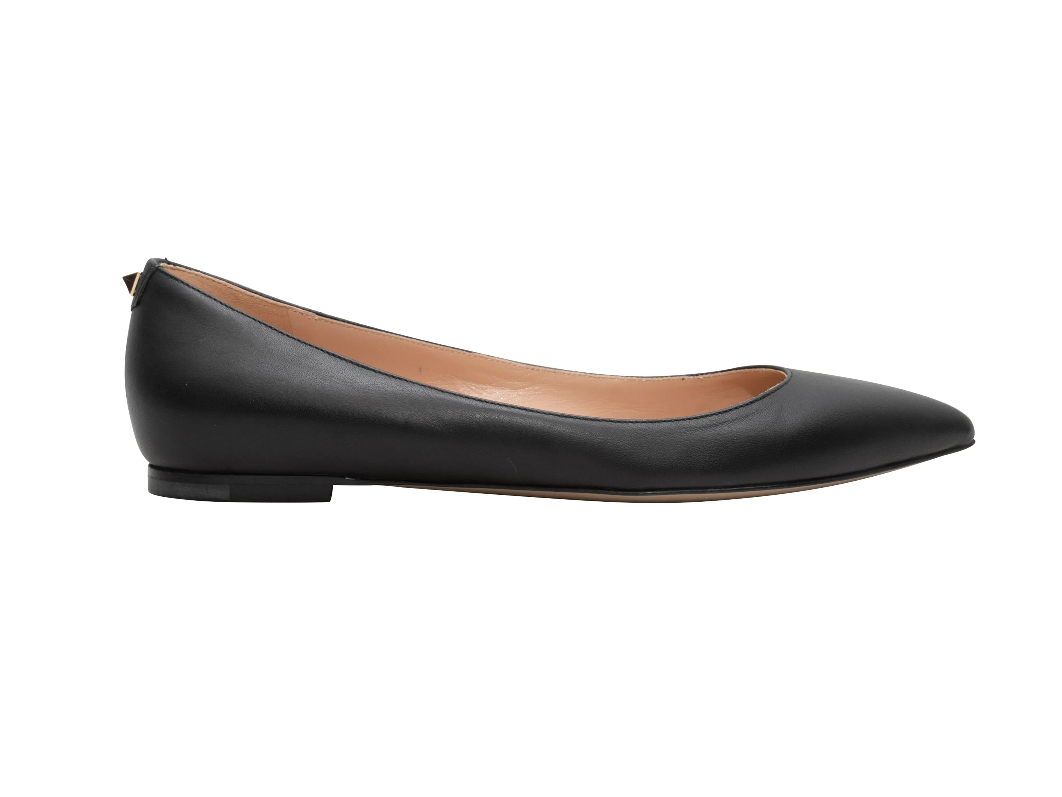 Black Valentino Pointed-Toe Ballet Flats Size 37