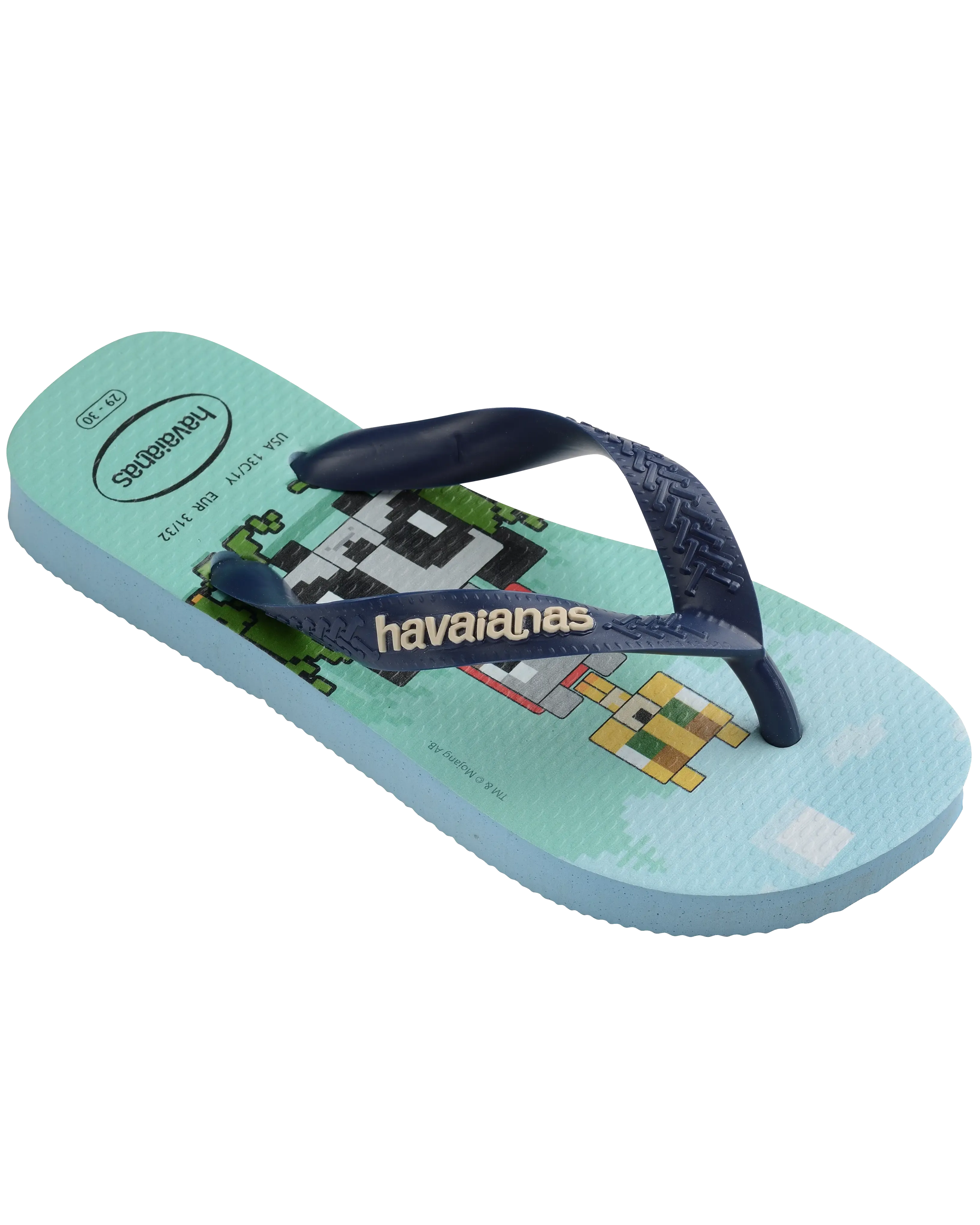 Boys Minecraft Flip Flops in Lavender Blue