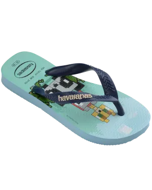 Boys Minecraft Flip Flops in Lavender Blue