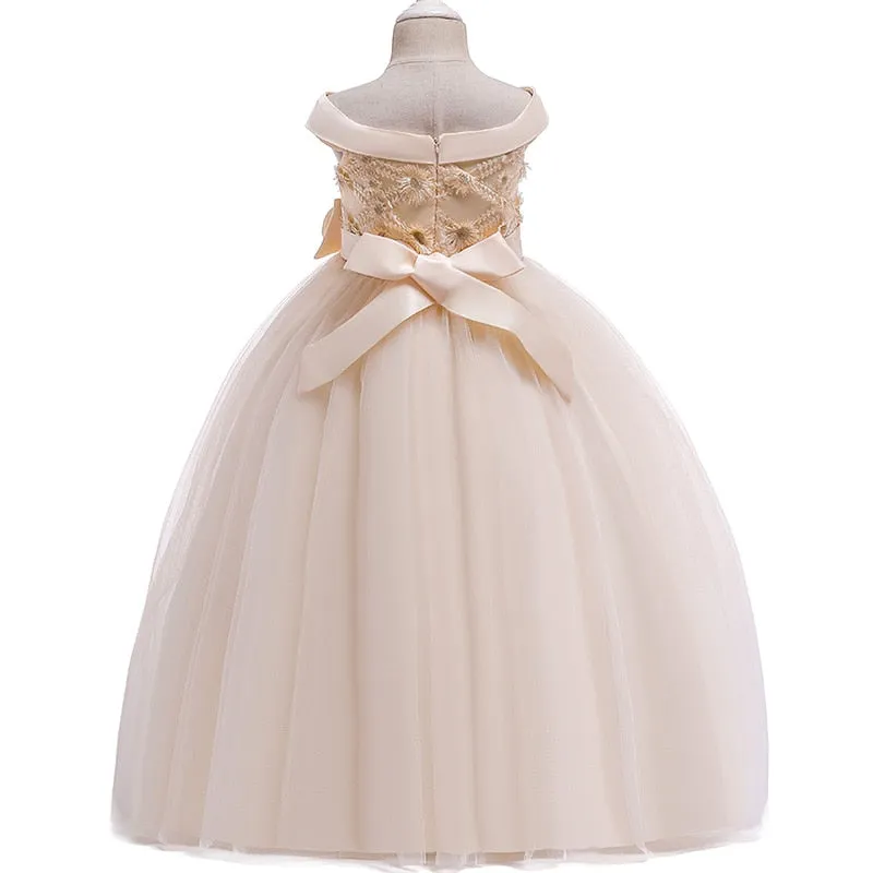 Champagne Sleeveless Ball Gown (4-14 Yrs)