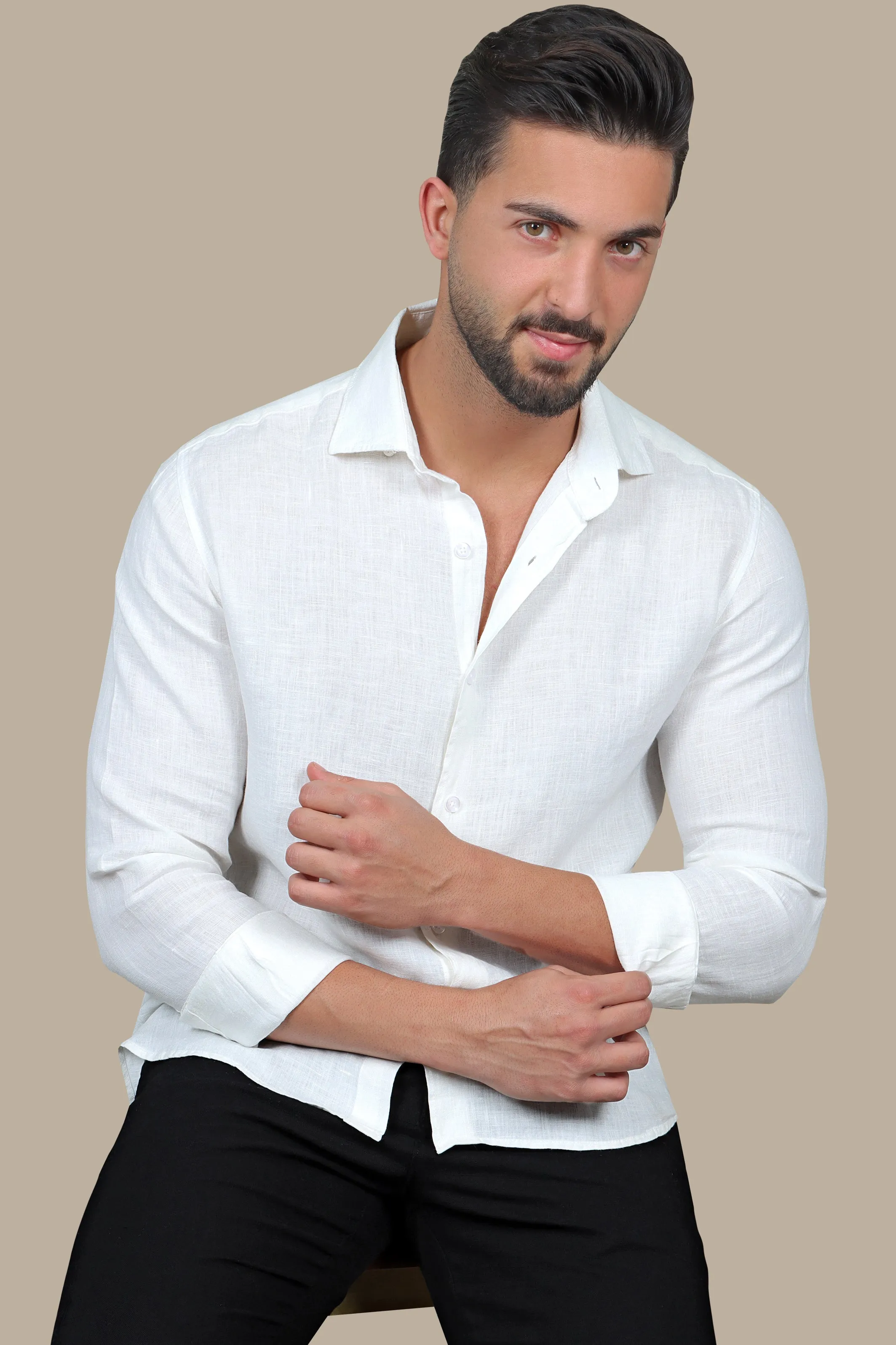 Classic White Linen Shirt