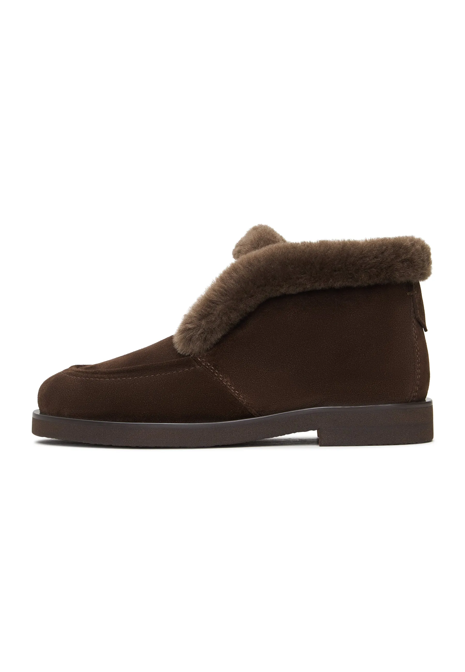 Cozy Suede Fur-Lined Boots Gerda - Brown