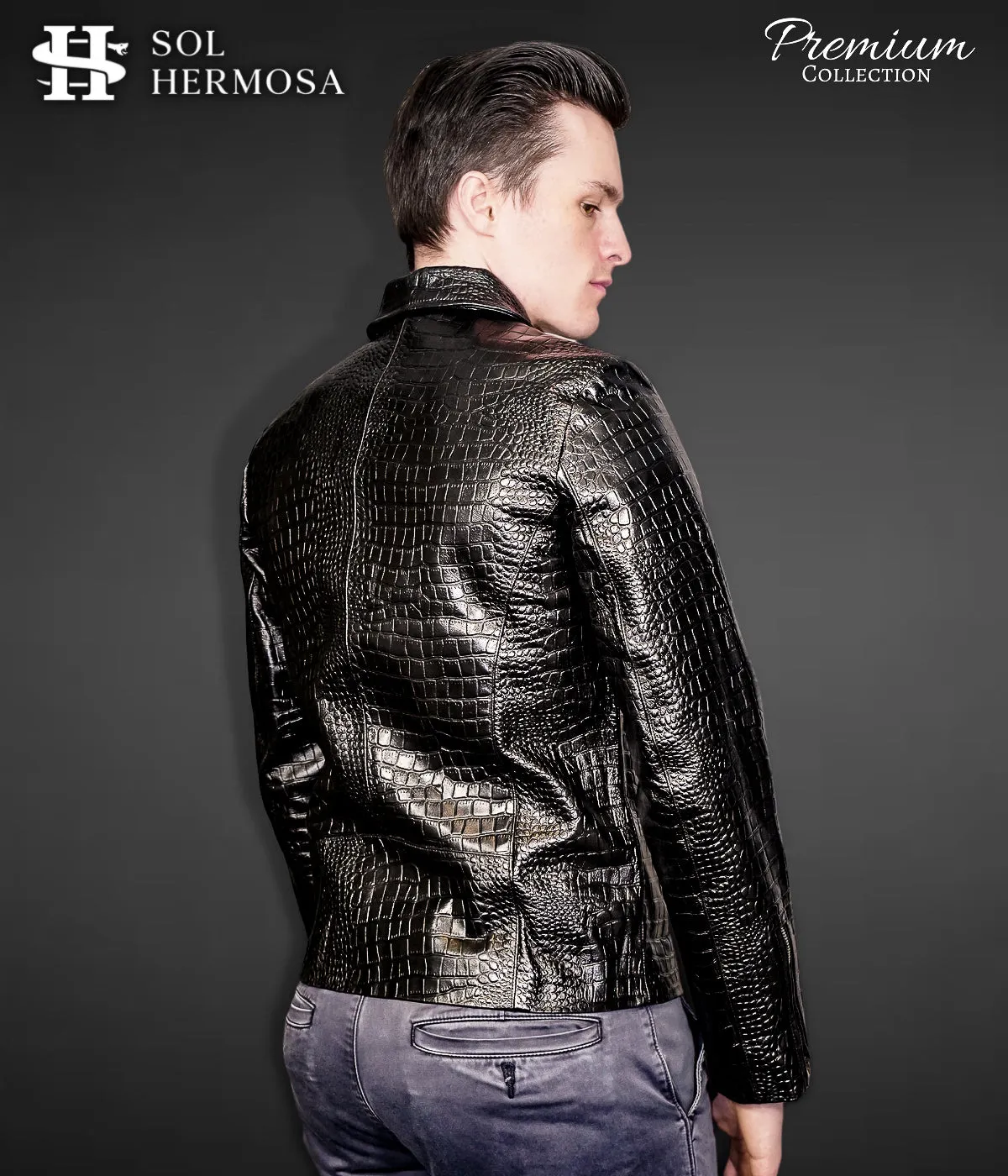 Crocodile Leather Jacket For Men - Hades