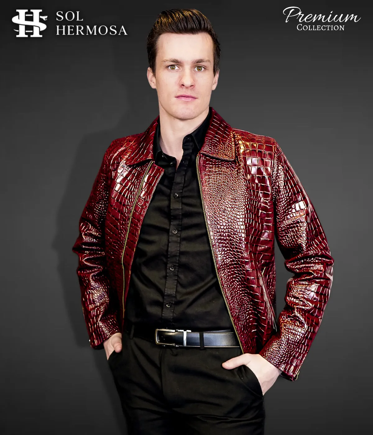 Crocodile Leather Jacket For Men - Hades