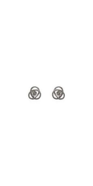 Cubic Zirconia Love Knot Stud Earrings