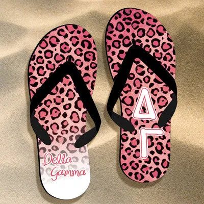 Delta Gamma Cheetah Print Flip Flops - SBL100 - SUB