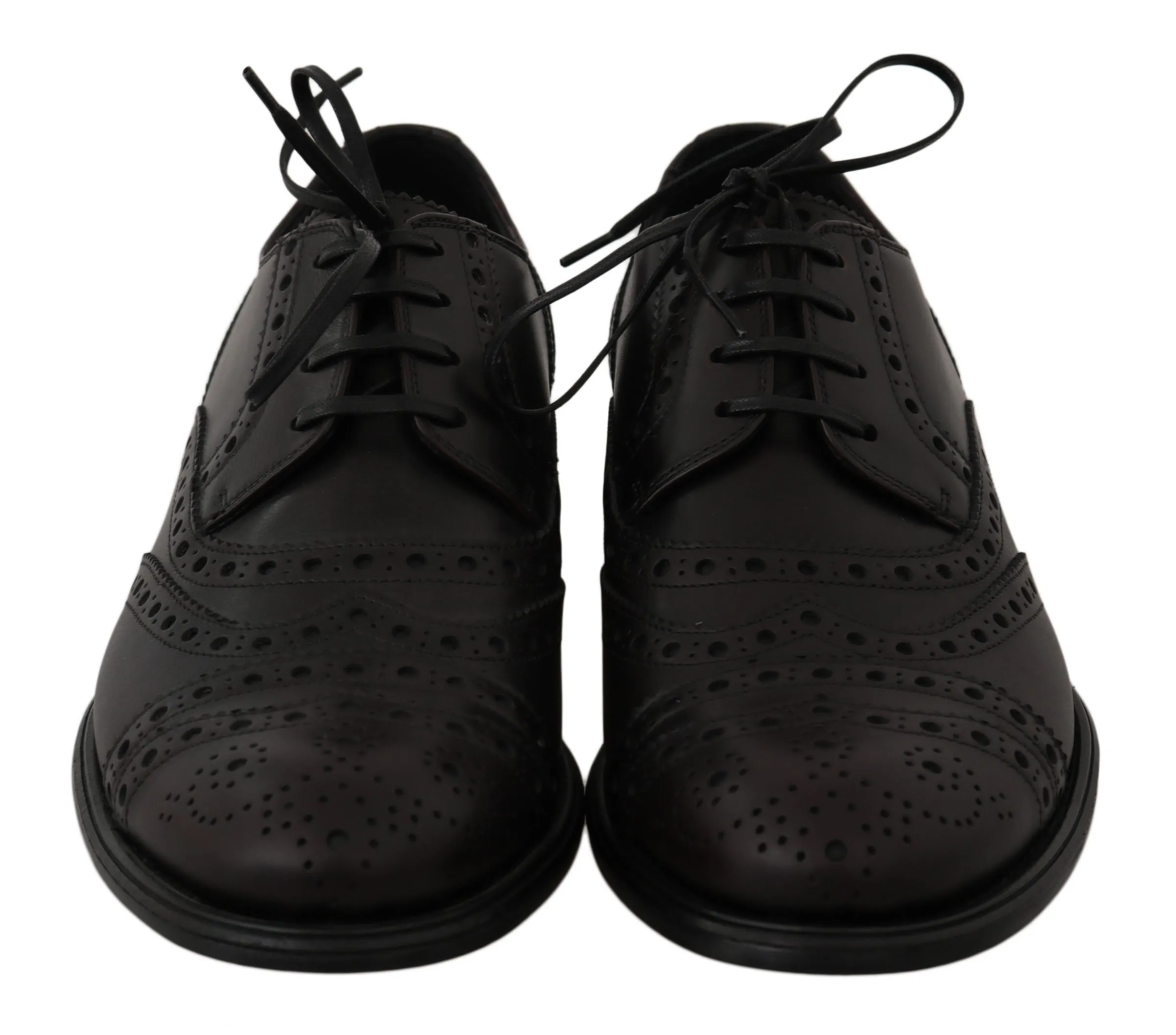 Dolce & Gabbana Elegant Bordeaux Wingtip Derby Dress Shoes