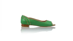 Donna 20mm Peeptoe Ballet - Forest Green & Gold