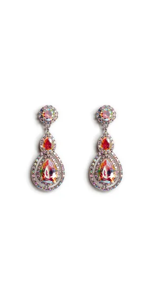 Double Teardrop  Halo Earrings