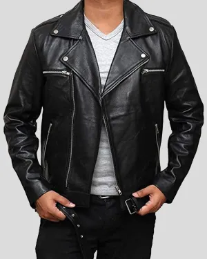 Eden Black Biker Leather Jacket