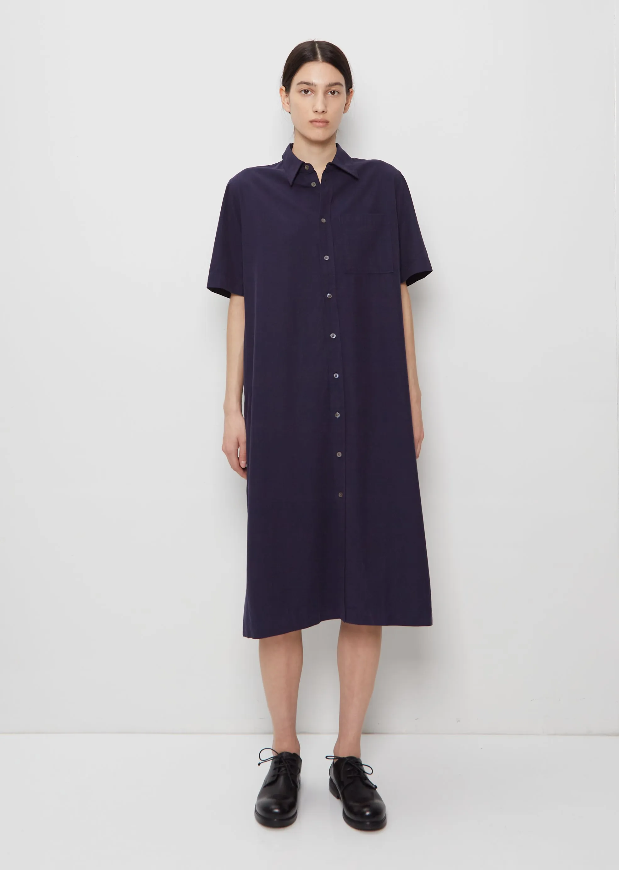 Elma Edit Tencel Cotton Dress — Dark Navy