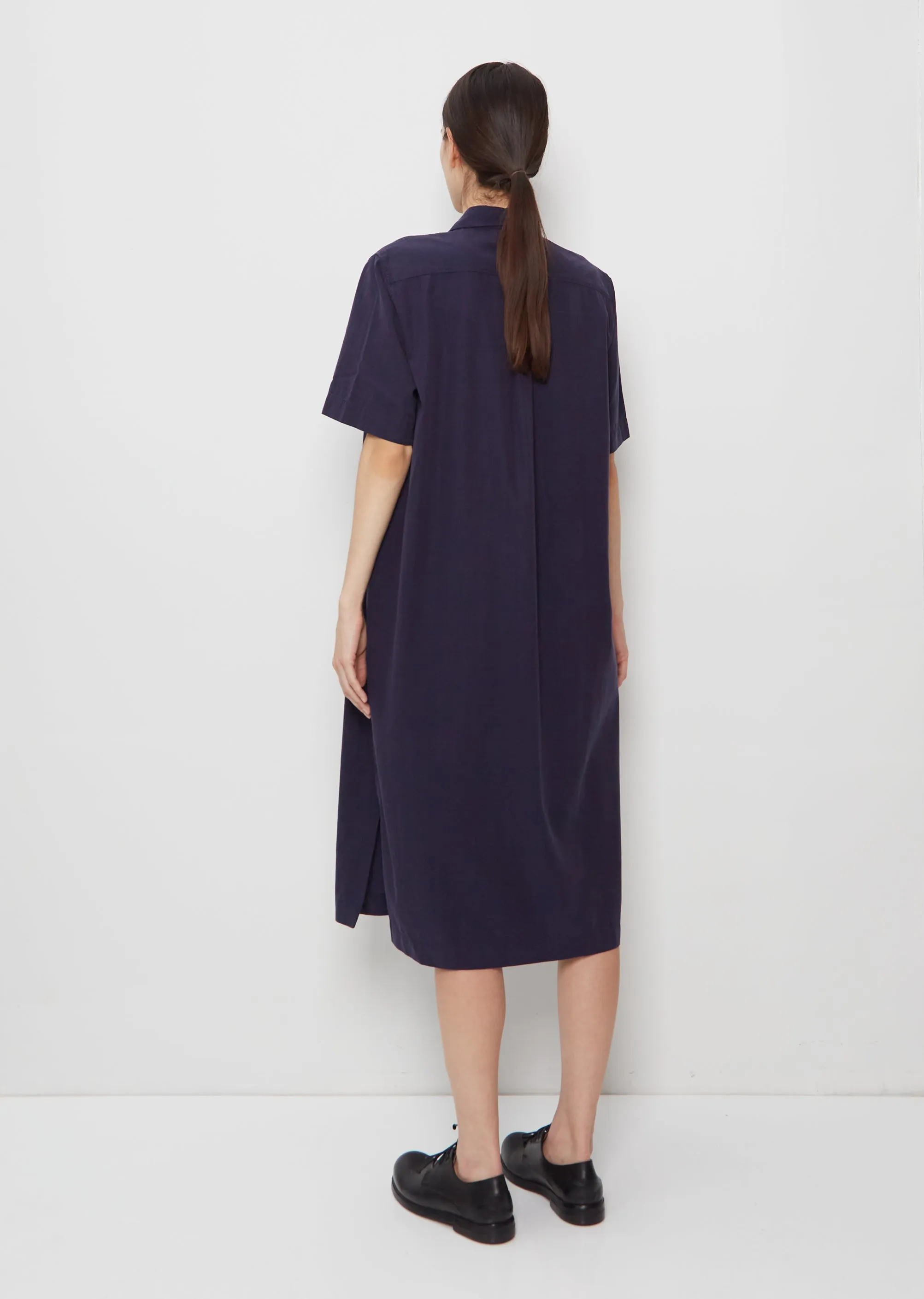 Elma Edit Tencel Cotton Dress — Dark Navy