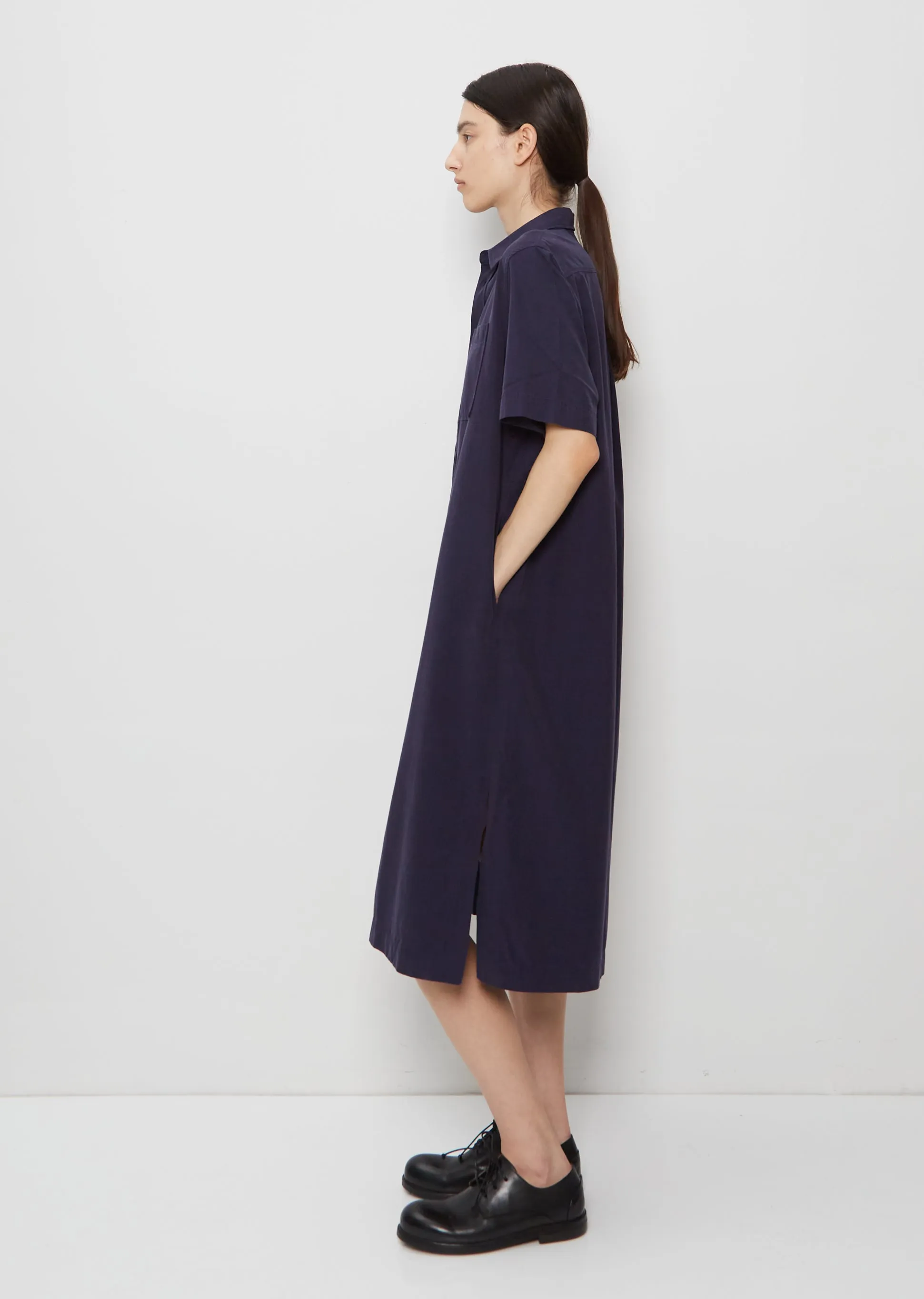 Elma Edit Tencel Cotton Dress — Dark Navy