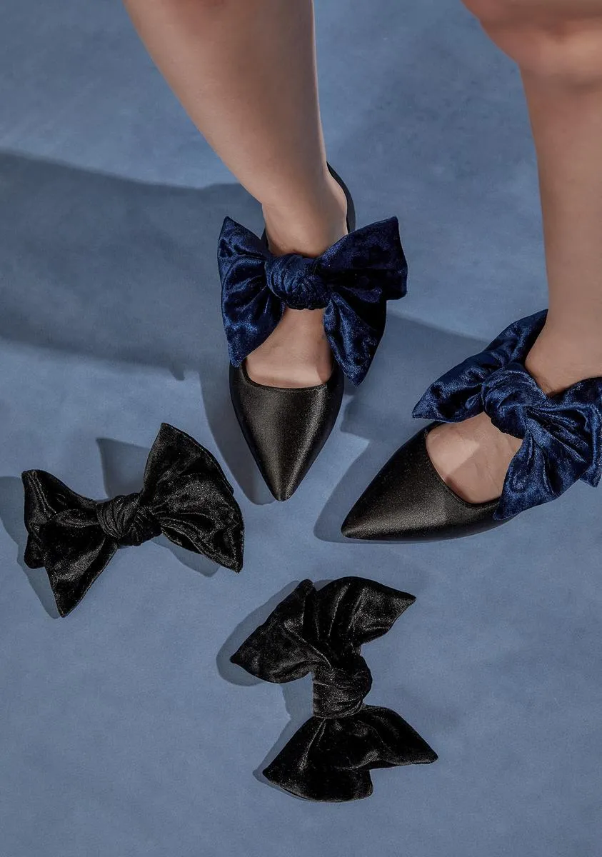 Heavier Heart Velvet Bow Ballet Flats