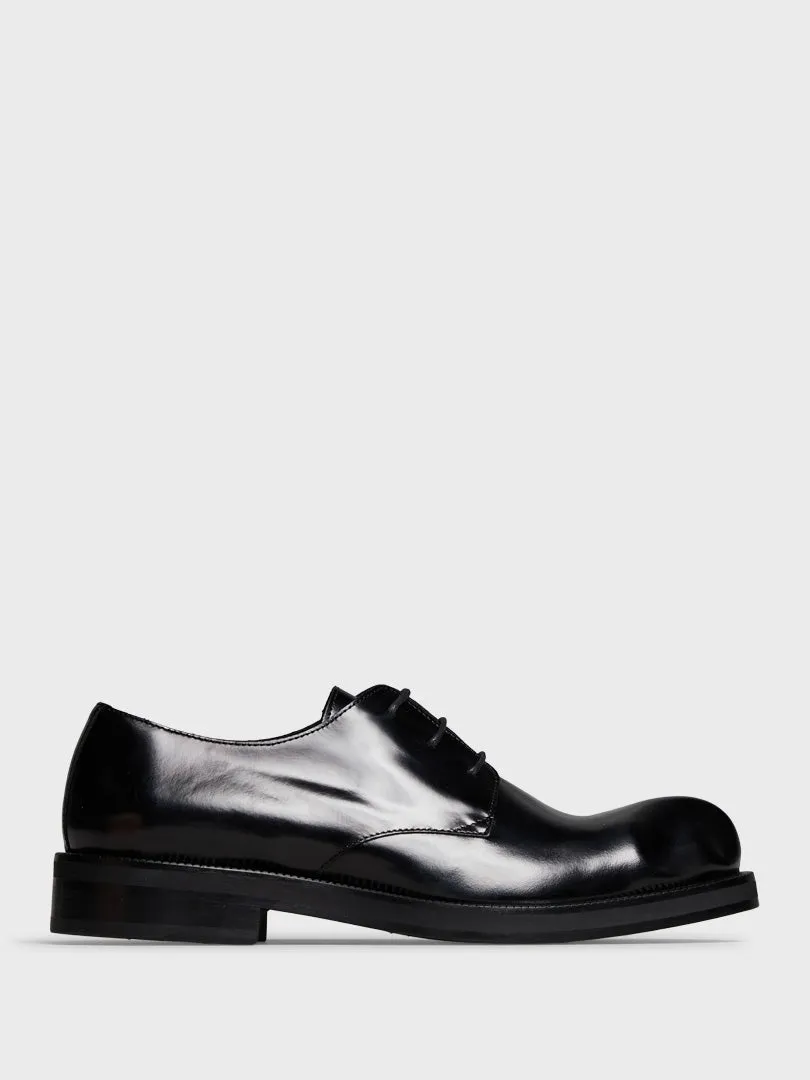 Leather Derby Shoes in Black