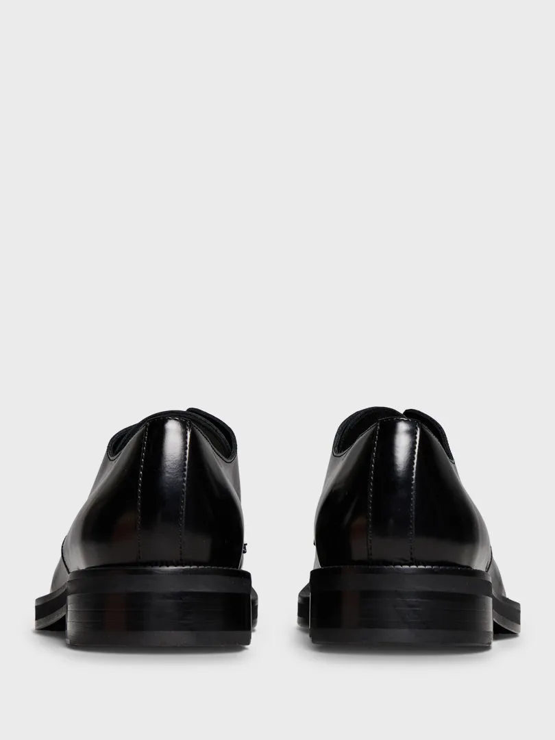 Leather Derby Shoes in Black