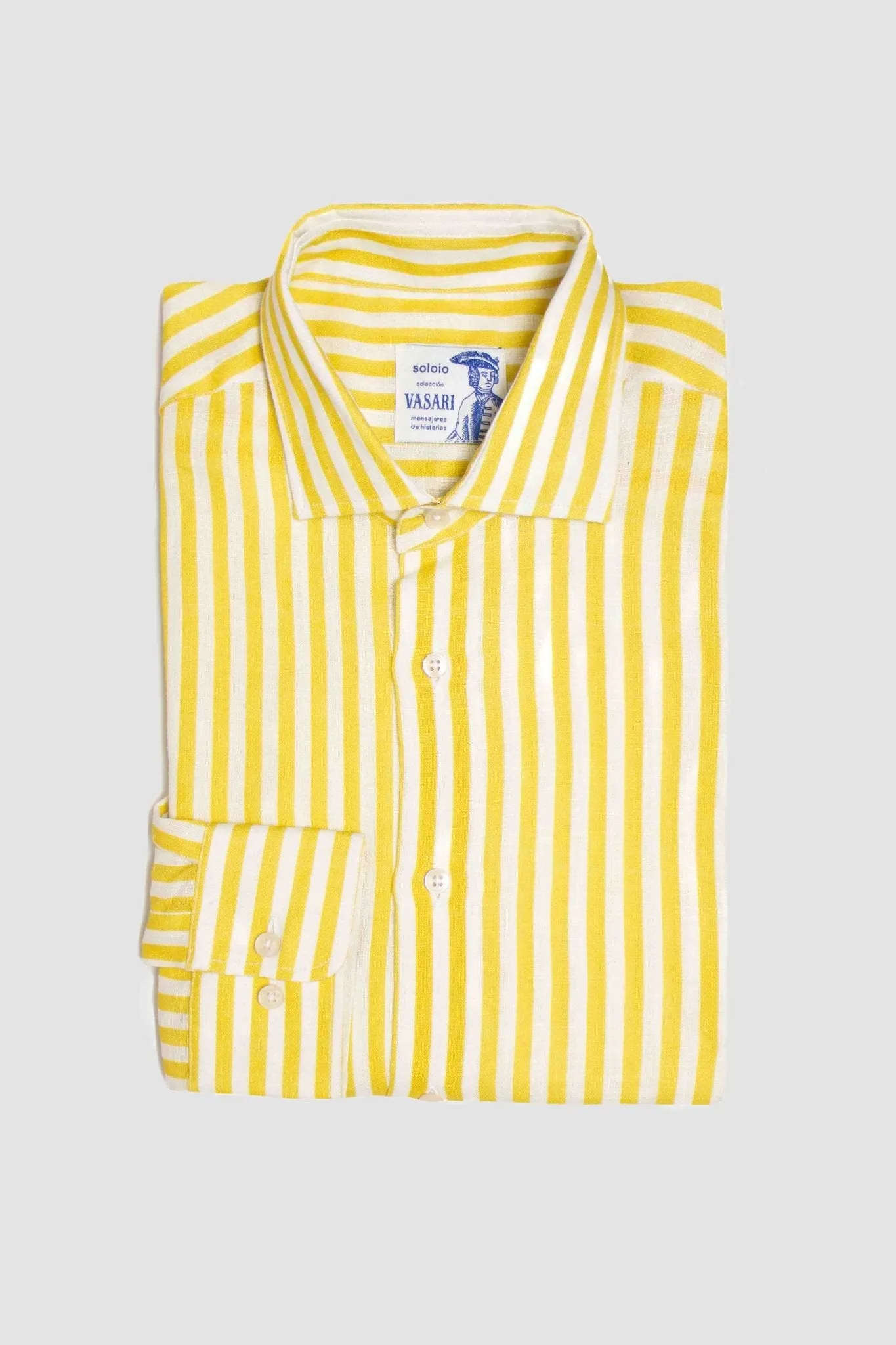 linen striped shirt yellow