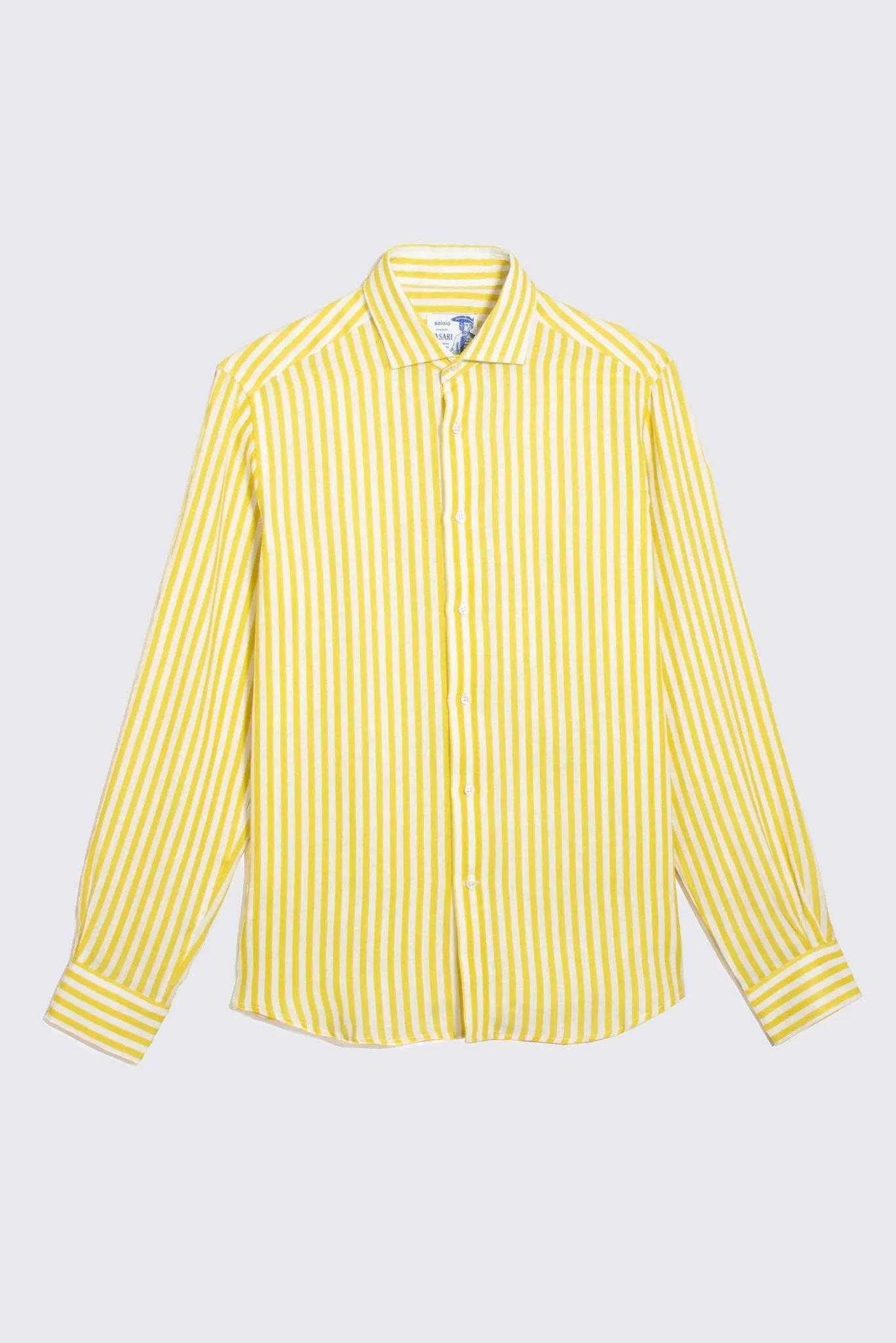 linen striped shirt yellow