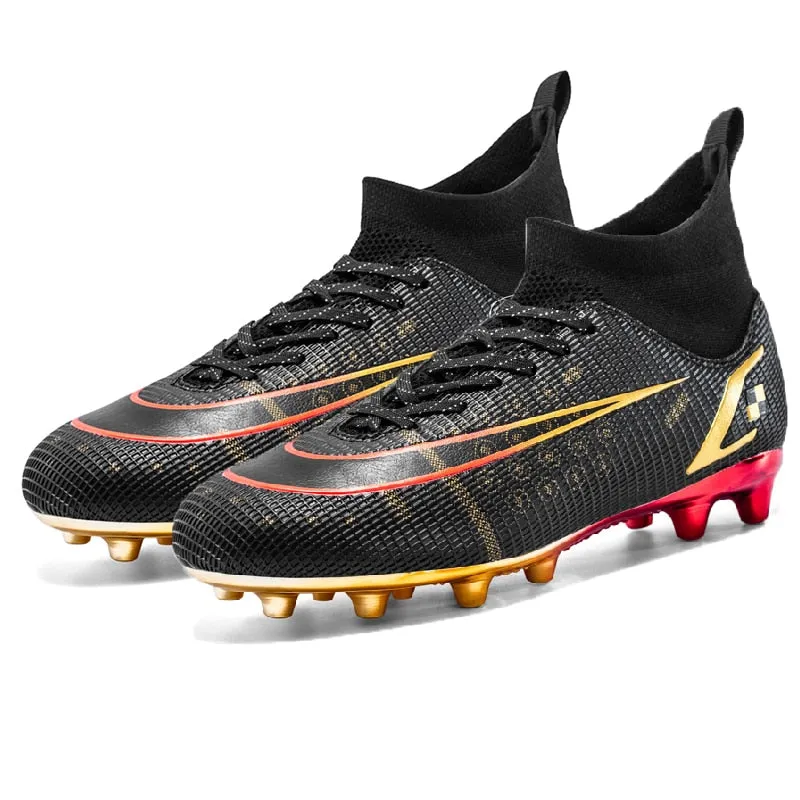 Men Soccer Shoes TF/FG High Ankle Football Boots Teenagers Adult Kids Cleats Grass Training Match Sport Sneakers Women New 33-46