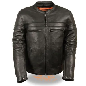 Milwaukee Leather ML1408 Men's Black 'Savage' Sporty Crossover Leather Jacket