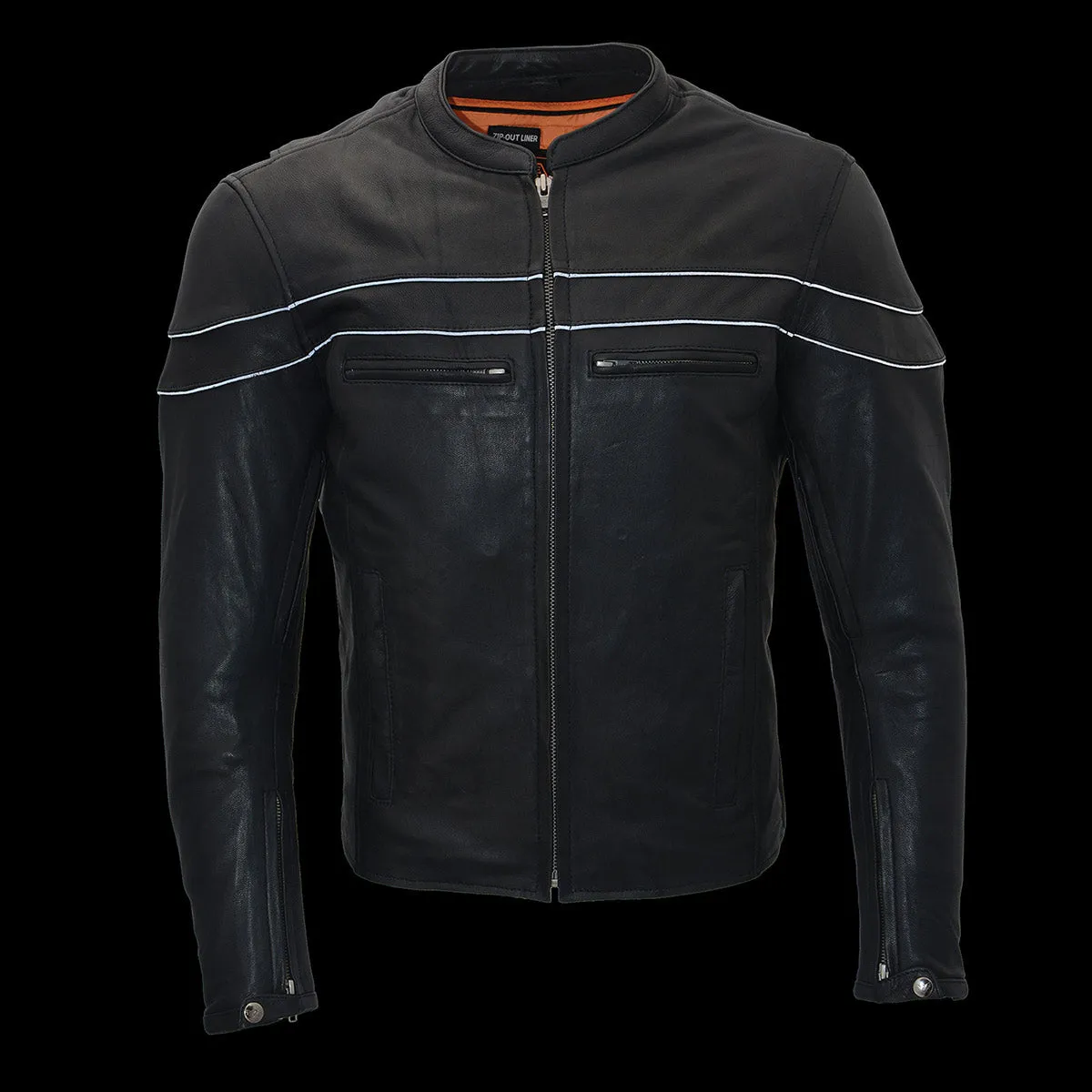 Milwaukee Leather ML1408 Men's Black 'Savage' Sporty Crossover Leather Jacket