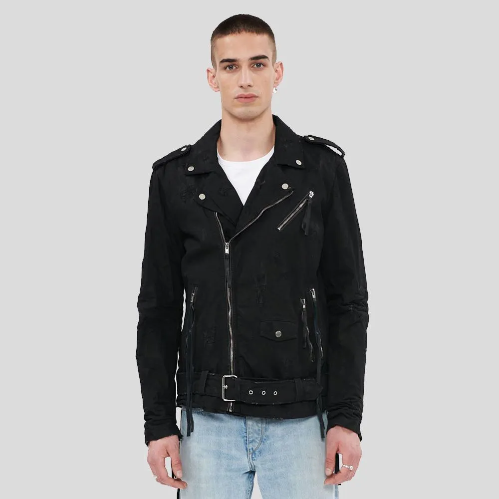 Mytch Black Motorcycle Leather Jacket