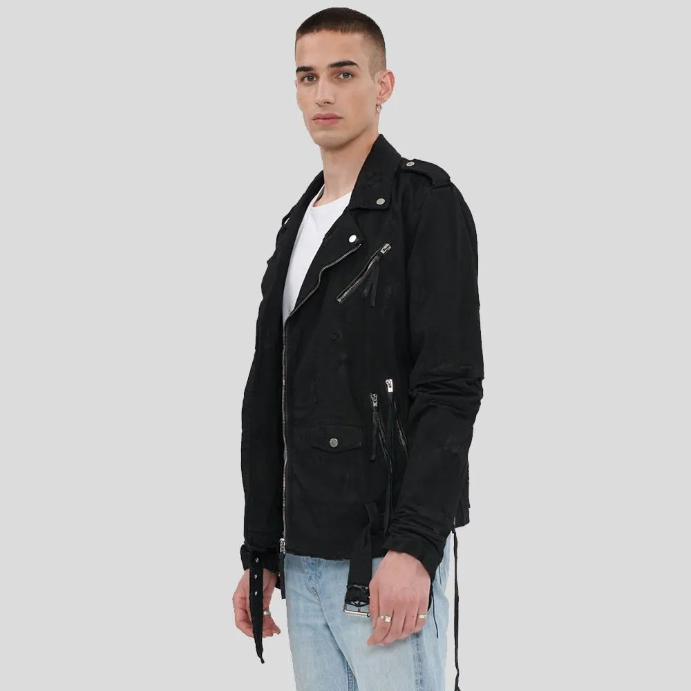 Mytch Black Motorcycle Leather Jacket