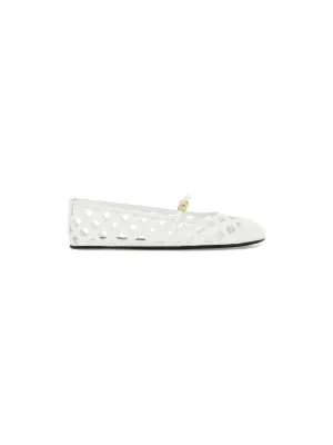 Odette Open Work Leather Ballet Flats