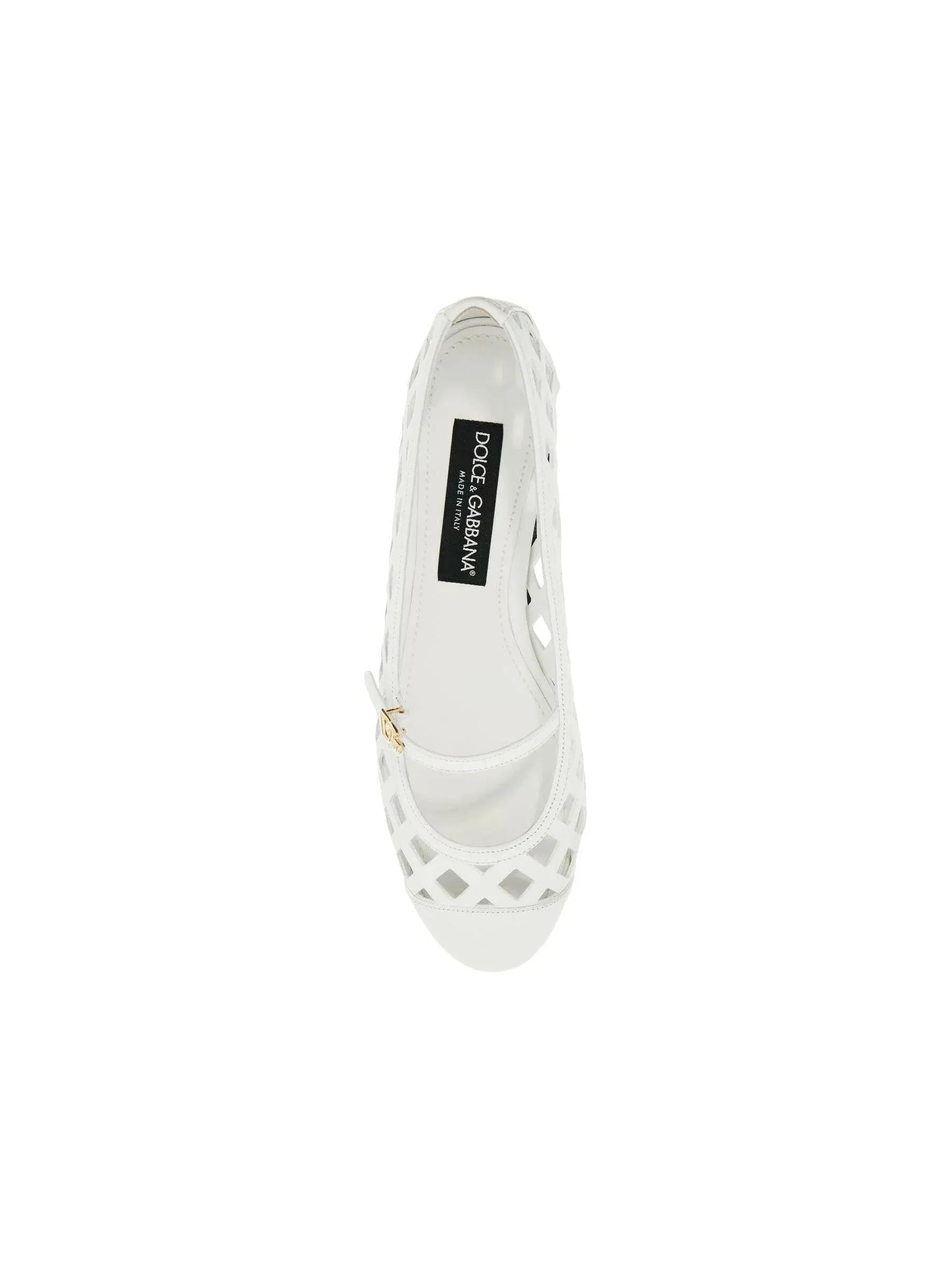 Odette Open Work Leather Ballet Flats