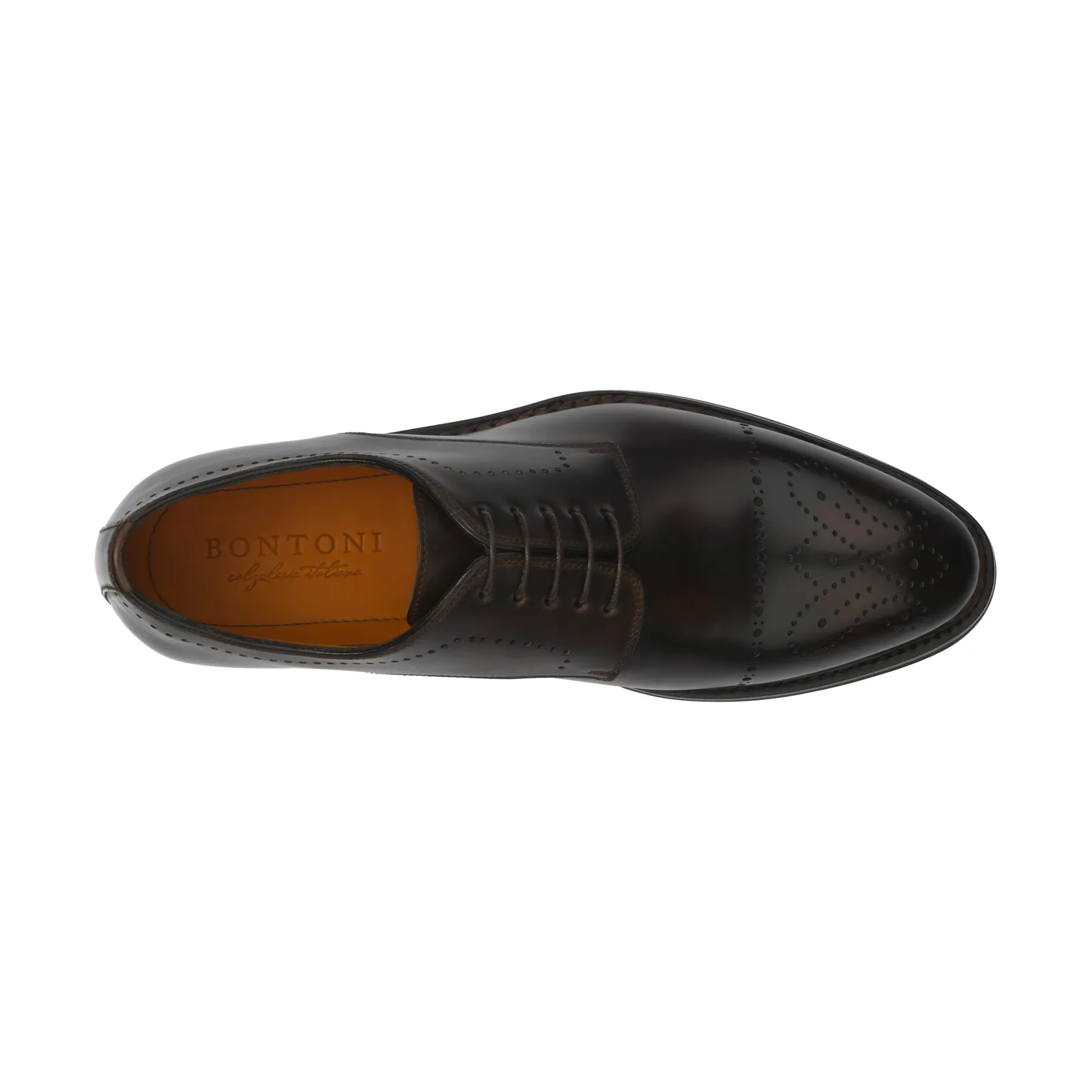 "Brera II" Five-Eyelet Derby with Perforated Cap Toe and Medallion