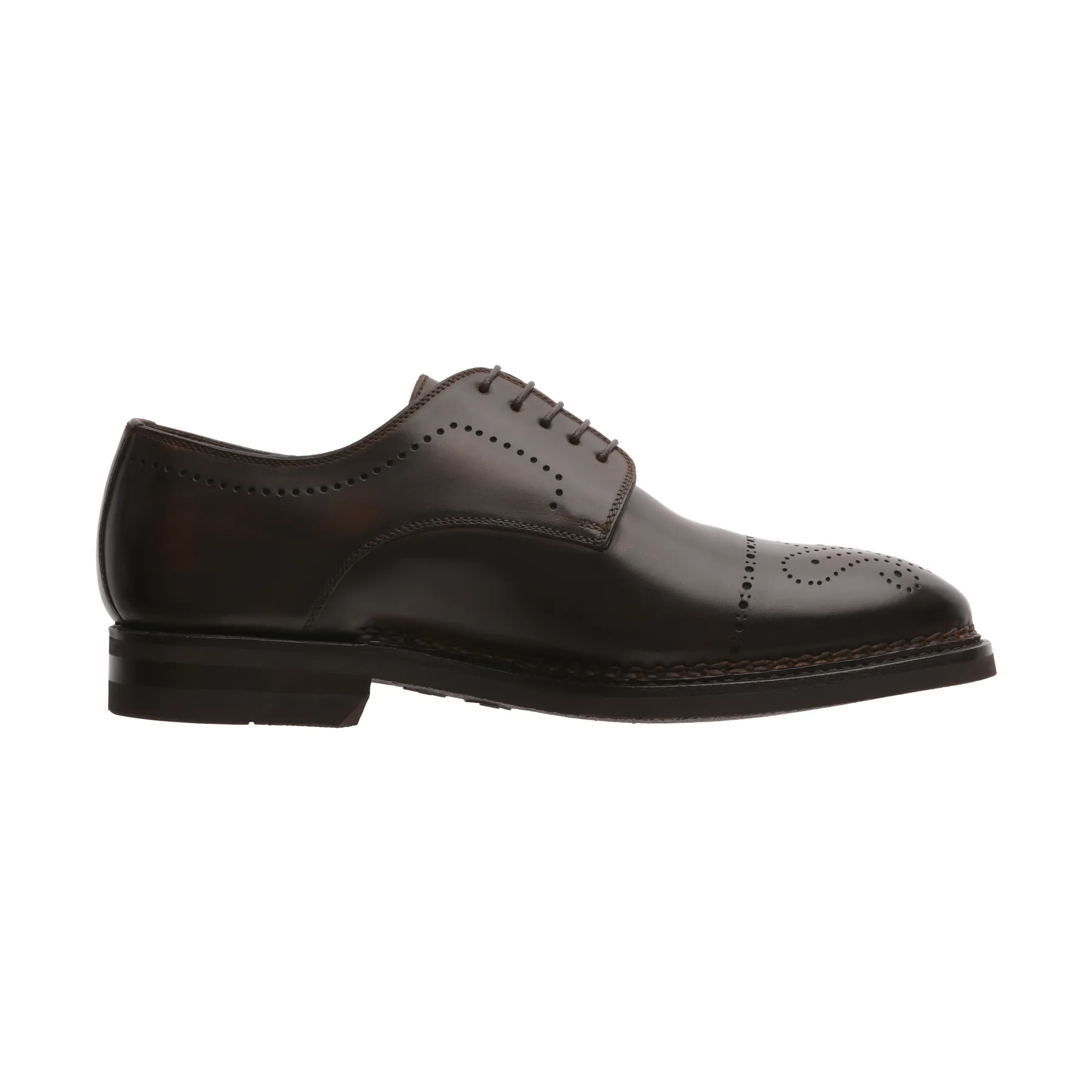 "Brera II" Five-Eyelet Derby with Perforated Cap Toe and Medallion