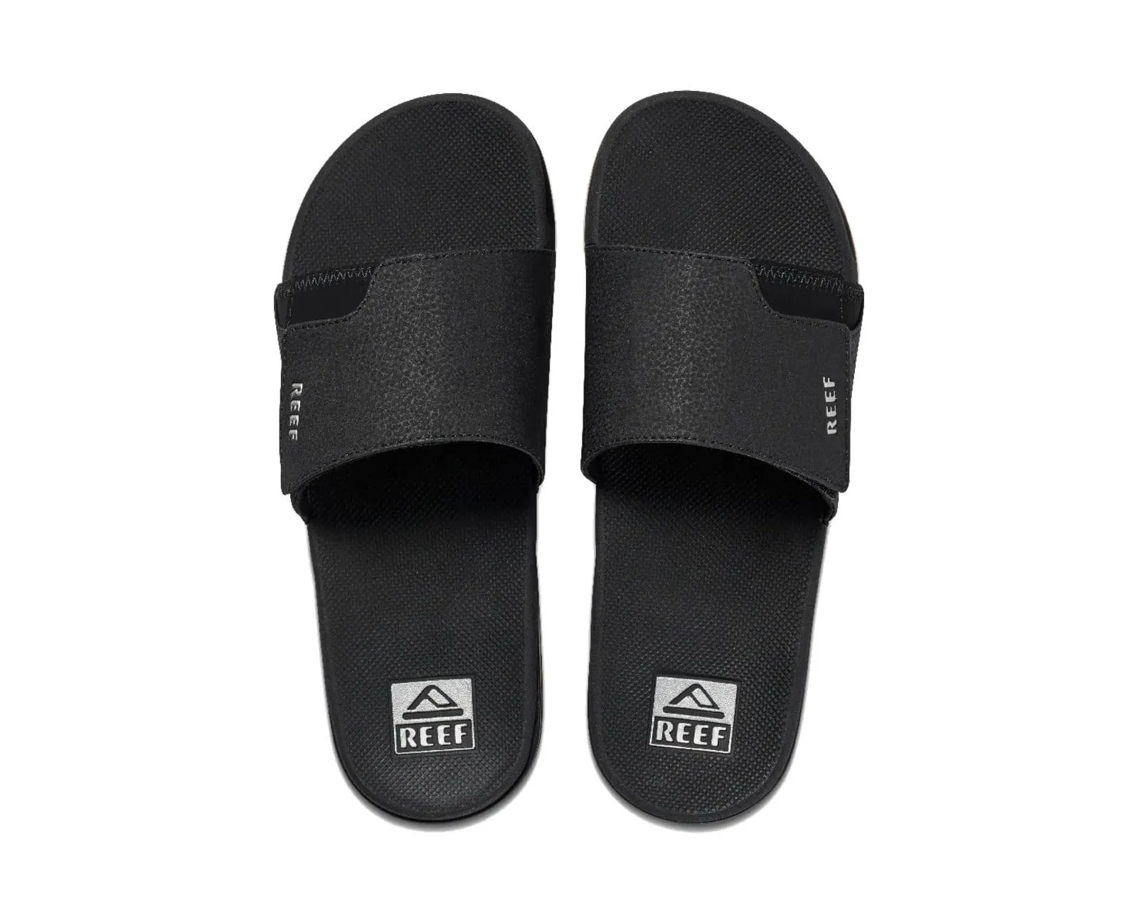 Reef Fanning Slide Sandal Black Silver