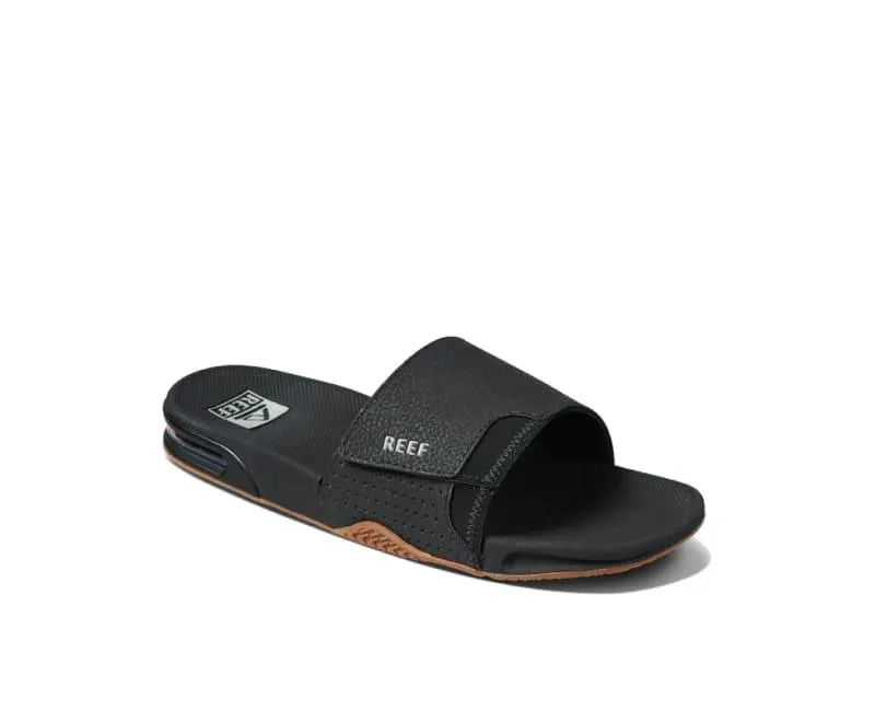 Reef Fanning Slide Sandal Black Silver