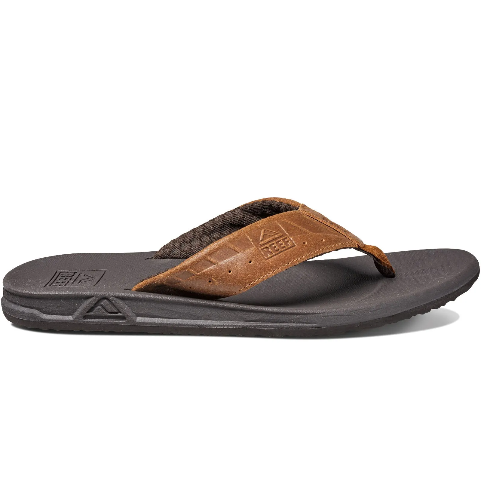 Reef Mens Phantom Leather Flip Flops - Brown/Tan