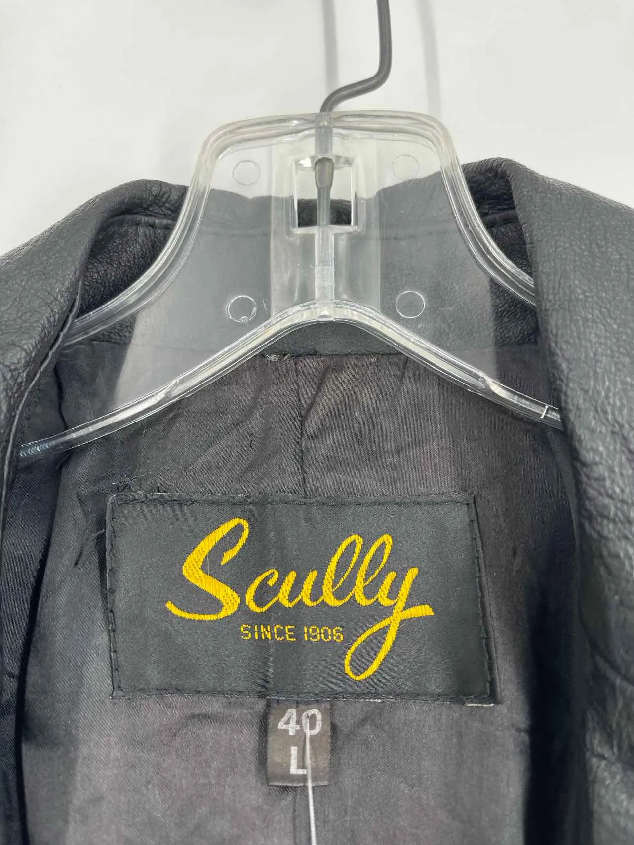 Scully Size L Bk/Wh/Rd Stitched Leather Jackets Jacket