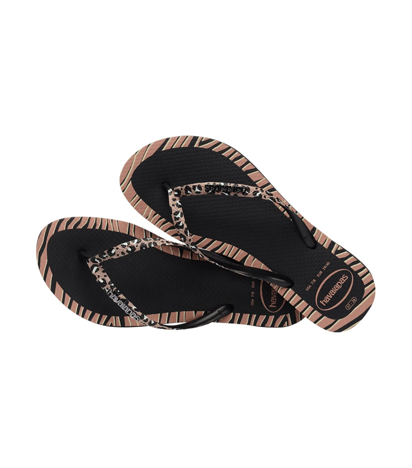 Slim Animals Fashion Flip Flops Black