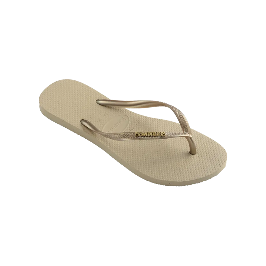 Slim Logo Metallic Flip Flops