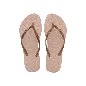 Slim Logo Metallic Flip Flops