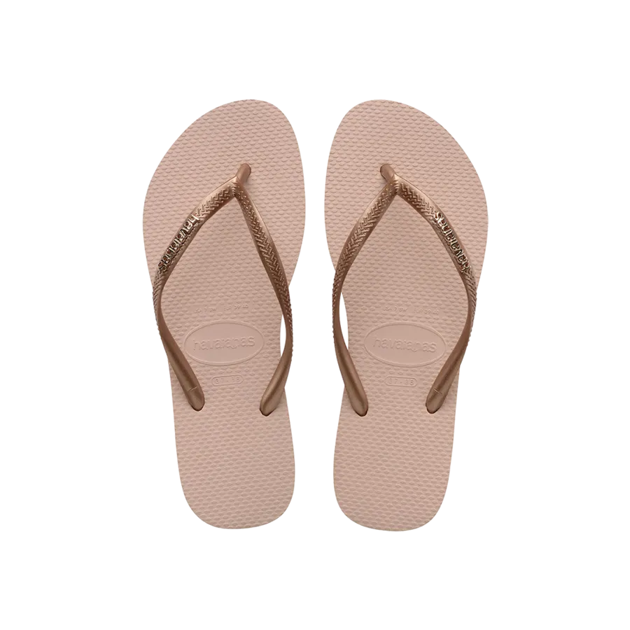 Slim Logo Metallic Flip Flops