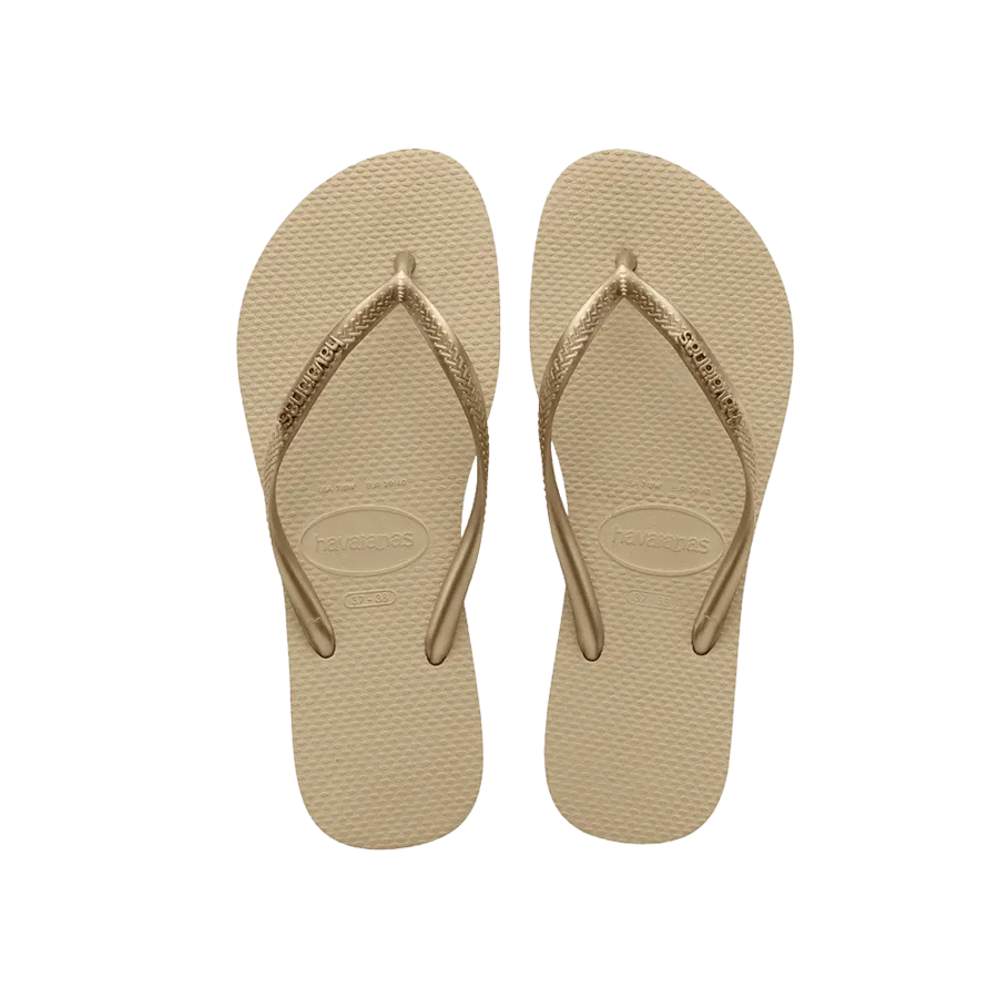 Slim Logo Metallic Flip Flops